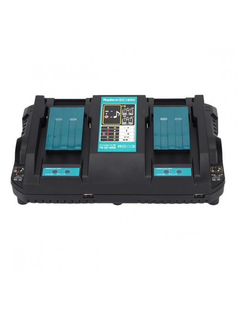 Dual Port Rapid Battery Charging Quick Double Charger Replacement Fit for Makita DC18RD