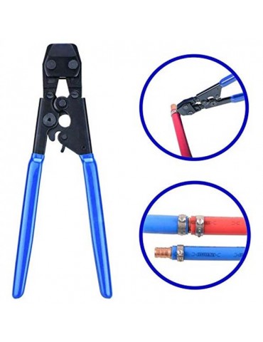 [US-W]PEX Pipe Cinch Crimping Tool with Clamp Blue